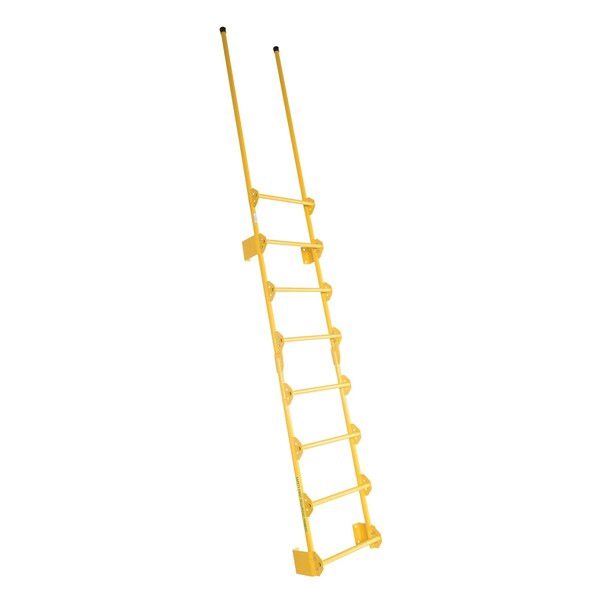 137-1/2" Overall H, Dock Ladder, Walk-Through Style, 8 Step, Steel, 8 Steps, 300 lb. Load Capacity